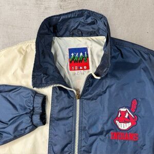 Vintage Cleveland Indians Fans Gear Windbreaker Mens XL Chief Wahoo MLB 90s